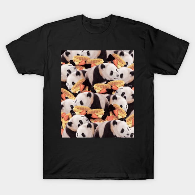 Funny Panda Waffles Crazy Collage T-Shirt by Random Galaxy